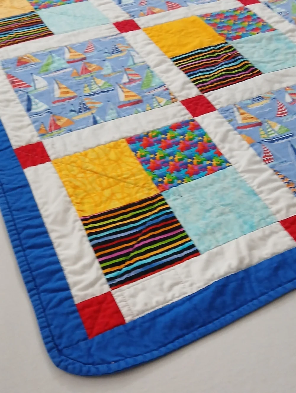 Handmade  Vintage Childs Nautical Quilt